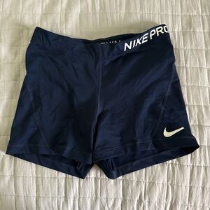 Nike Women's Dark Blue Pro Athletic Shorts
